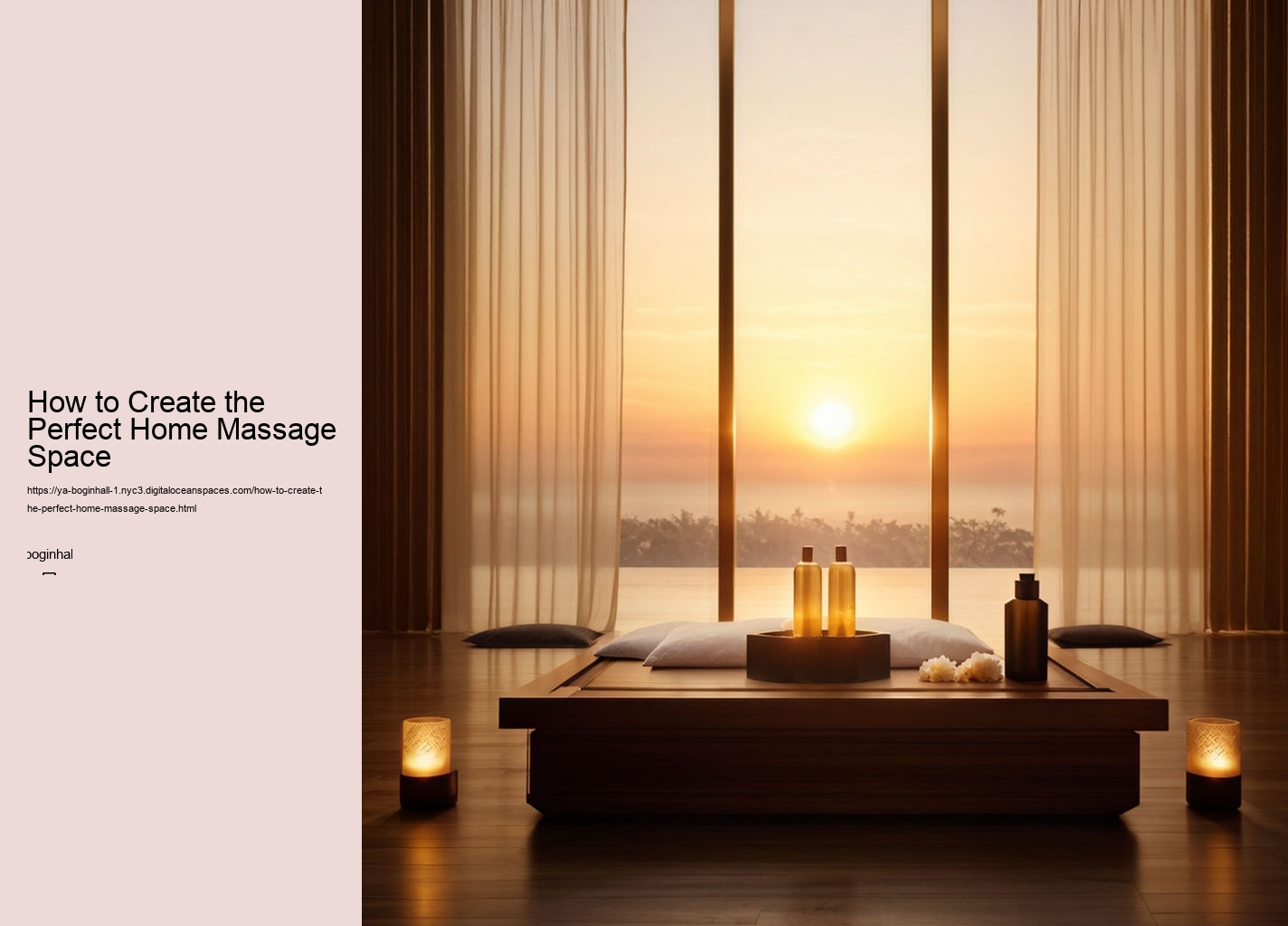 How to Create the Perfect Home Massage Space